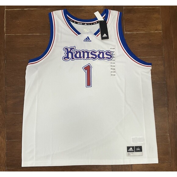 NWT Adidas #1 Kansas Jayhawks Swingman Pay Heed Basketball Jersey Size 2XL - Picture 1 of 5